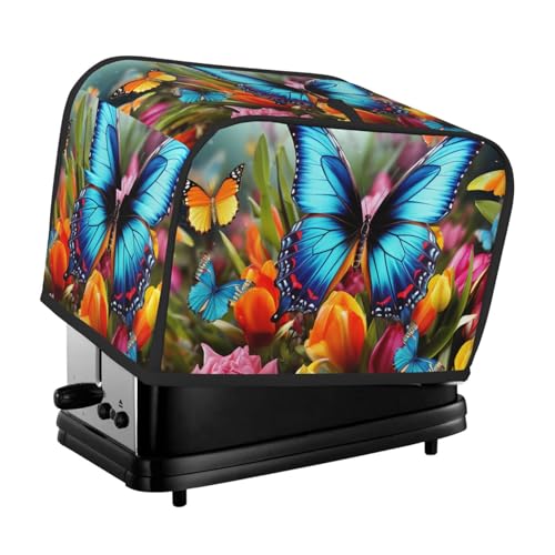 2 Scheiben Toaster Abdeckung mit Taschen Universal Brotbackmaschine Abdeckungen Bunte Schmetterling und Blumen Küche Kleingeräte Abdeckungen mit Griff Ofenabdeckung Staub- und Fingerabdruckschutz 2 Scheiben Toaster Abdeckung mit Taschen Universal Brotbackmaschine Abdeckungen Bunte Schmetterling und Blumen Küche Kleingeräte Abdeckungen mit Griff Ofenabdeckung Staub- und Fingerabdruckschutz von SDTYKHJ