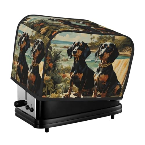 2 Scheiben Toaster Abdeckung mit Taschen Universal Brotbackmaschine Abdeckungen Dackel Hund Bento Küche Kleine Geräte Abdeckung mit Griff Ofenabdeckungen Staub- und Fingerabdruckschutz von SDTYKHJ