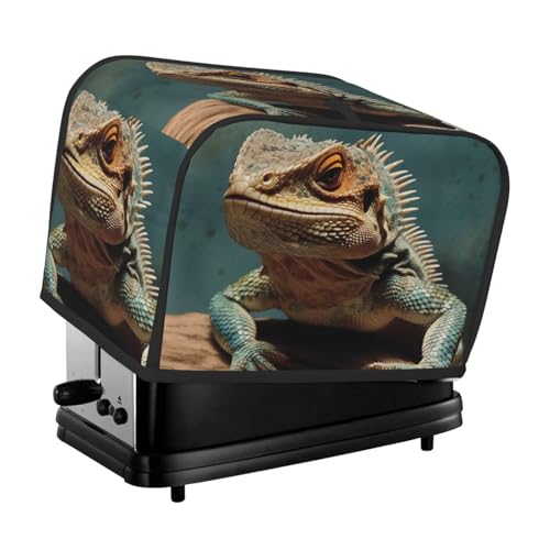 2 Scheiben Toaster Abdeckung mit Taschen Universal Brotbackmaschine Abdeckungen Eidechsen Küche Kleingeräte Abdeckungen mit Griff Ofenabdeckung Staub- und Fingerabdruckschutz von SDTYKHJ