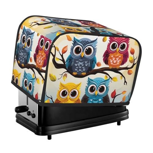 2 Scheiben Toaster Abdeckung mit Taschen Universal Brotbackmaschine Abdeckungen Eulen auf Ästen Küche Kleine Geräte Abdeckung mit Griff Ofenabdeckungen Staub- und Fingerabdruckschutz von SDTYKHJ