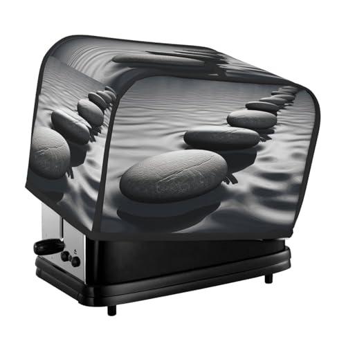 2 Scheiben Toaster Abdeckung mit Taschen Universal Brotbackmaschine Abdeckungen Grau Zen-Steine Bild Küche Kleingeräte Abdeckungen mit Griff Ofenabdeckung Staub- und Fingerabdruckschutz von SDTYKHJ