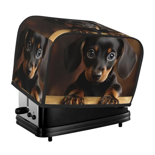 2 Scheiben Toaster Abdeckung mit Taschen Universal Brotbackmaschine Abdeckungen Hund Dackel Küche Kleine Geräte Abdeckung mit Griff Ofenabdeckungen Staub- und Fingerabdruckschutz von SDTYKHJ