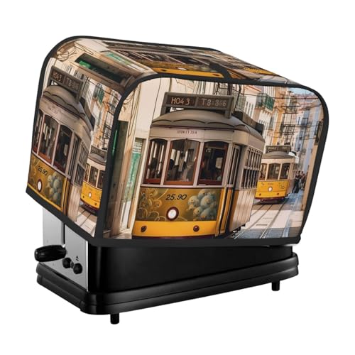 2 Scheiben Toaster Abdeckung mit Taschen Universal Brotbackmaschine Abdeckungen Lissabon Straßenbahn Küche Kleingeräte Abdeckung mit Griff Ofenabdeckungen Staub- und Fingerabdruckschutz von SDTYKHJ