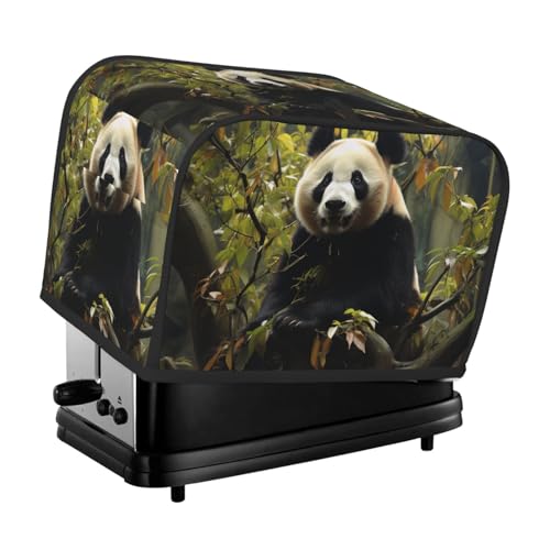 2 Scheiben Toaster Abdeckung mit Taschen Universal Brotbackmaschine Abdeckungen Panda Baum Küche Kleingeräte Abdeckungen mit Griff Ofenabdeckung Staub- und Fingerabdruckschutz von SDTYKHJ
