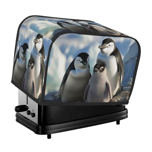 2 Scheiben Toaster Abdeckung mit Taschen Universal Brotbackmaschine Abdeckungen Pinguin Eltern und Küken Küche Kleine Geräte Abdeckungen mit Griff Backofen Abdeckung Staub und Fingerabdruck Schutz von SDTYKHJ