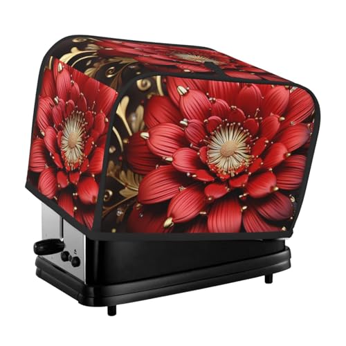 2 Scheiben Toaster Abdeckung mit Taschen Universal Brotbackmaschine Abdeckungen Rot Gold Blume Küche Kleingeräte Abdeckungen mit Griff Ofenabdeckung Staub- und Fingerabdruckschutz 2 Scheiben Toaster Abdeckung mit Taschen Universal Brotbackmaschine Abdeckungen Rot Gold Blume Küche Kleingeräte Abdeckungen mit Griff Ofenabdeckung Staub- und Fingerabdruckschutz von SDTYKHJ