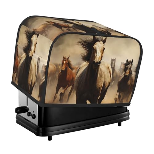 2 Scheiben Toaster Abdeckung mit Taschen Universal Brotbackmaschine Abdeckungen Viele Pferde Küche Kleine Geräte Abdeckung mit Griff Ofenabdeckungen Staub- und Fingerabdruckschutz von SDTYKHJ