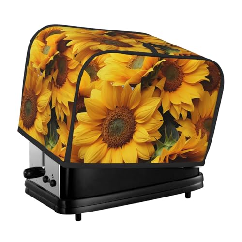 2 Scheiben Toaster Abdeckung mit Taschen Universal Brotbackmaschine Abdeckungen Viele Sonnenblumen Küche Kleingeräte Abdeckungen mit Griff Ofenabdeckung Staub- und Fingerabdruckschutz von SDTYKHJ