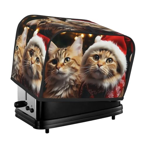 2 Scheiben Toaster Abdeckung mit Taschen Universal Brotbackmaschine Abdeckungen Weihnachten Katze Küche Kleingeräte Abdeckung mit Griff Ofenabdeckungen Staub- und Fingerabdruckschutz von SDTYKHJ
