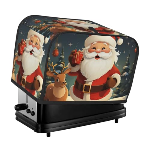 2 Scheiben Toaster Abdeckung mit Taschen Universal Brotbackmaschine Abdeckungen Weihnachten Weihnachtsmann Küche Kleingeräte Abdeckung mit Griff Ofenabdeckungen Staub- und Fingerabdruckschutz von SDTYKHJ