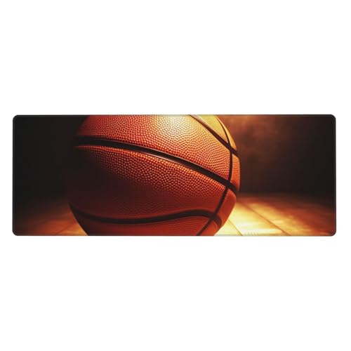 Großes Mauspad, Schreibtischunterlage, wasserdicht, Basketball-Hintergrund, Gaming-Mauspad mit genähten Kanten, 80 x 30 cm, rutschfeste Schreibtischunterlage für den Schreibtisch, Schreibunterlage für Großes Mauspad, Schreibtischunterlage, wasserdicht, Basketball-Hintergrund, Gaming-Mauspad mit genähten Kanten, 80 x 30 cm, rutschfeste Schreibtischunterlage für den Schreibtisch, Schreibunterlage für von SDTYKHJ