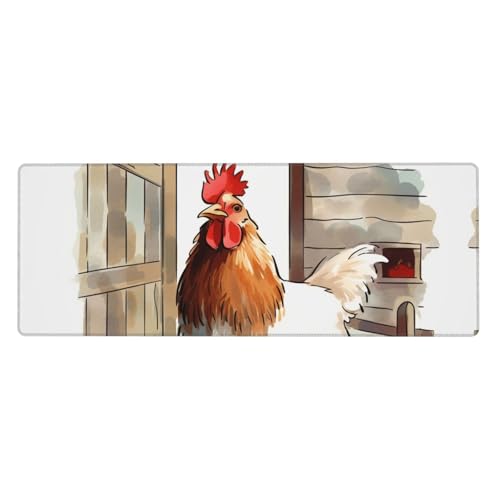 Großes Mauspad, Schreibtischunterlage, wasserdicht, Bauernhoftiere, Gaming-Mauspad mit genähten Kanten, 80 x 30 cm, rutschfeste Schreibtischunterlage für den Schreibtisch, Schreibunterlage für Büro von SDTYKHJ
