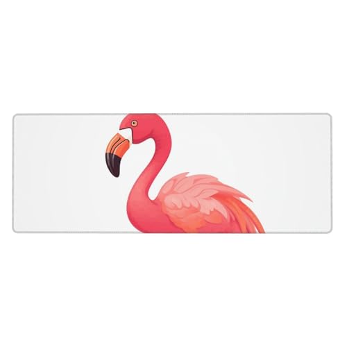 Großes Mauspad, Schreibtischunterlage, wasserdicht, Cartoon-Flamingo, Gaming-Mauspad mit genähten Kanten, 80 x 30 cm, rutschfeste Schreibtischunterlage für den Schreibtisch, Schreibunterlage für Büro von SDTYKHJ
