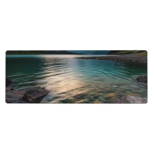 Großes Mauspad, Schreibtischunterlage, wasserdicht, Gletscher-Nationalpark, Gaming-Mauspad mit genähten Kanten, 80 x 30 cm, rutschfeste Schreibtischunterlage für den Schreibtisch, Schreibunterlage für von SDTYKHJ