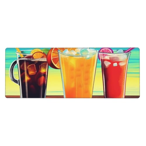 Großes Mauspad, Schreibtischunterlage, wasserdicht, Happy Hour Gaming-Mauspad mit genähten Kanten, 80 x 30 cm, rutschfeste Schreibtischunterlage für den Schreibtisch, Schreibunterlage für Büro von SDTYKHJ