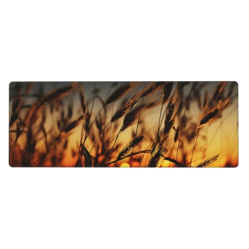 Großes Mauspad, Schreibtischunterlage, wasserdicht, Nachtbraun, Weizen, Gaming-Mauspad mit genähten Kanten, 80 x 30 cm, rutschfeste Schreibtischunterlage für den Schreibtisch, Schreibunterlage für Großes Mauspad, Schreibtischunterlage, wasserdicht, Nachtbraun, Weizen, Gaming-Mauspad mit genähten Kanten, 80 x 30 cm, rutschfeste Schreibtischunterlage für den Schreibtisch, Schreibunterlage für von SDTYKHJ