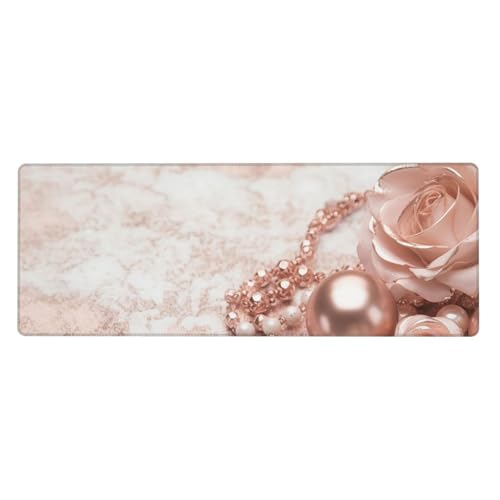 Großes Mauspad, Schreibtischunterlage, wasserdicht, Rouge, Gaming-Mauspad mit genähten Kanten, 80 x 30 cm, rutschfeste Schreibtischunterlage für den Schreibtisch, Schreibunterlage für Büro von SDTYKHJ