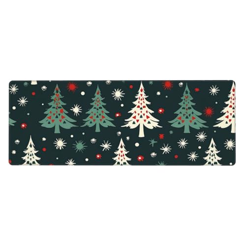 Großes Mauspad, Schreibtischunterlage, wasserdicht, Weihnachtsbaum-Muster, Gaming-Mauspad mit genähten Kanten, 80 x 30 cm, rutschfeste Schreibtischunterlage für den Schreibtisch, Schreibunterlage für Großes Mauspad, Schreibtischunterlage, wasserdicht, Weihnachtsbaum-Muster, Gaming-Mauspad mit genähten Kanten, 80 x 30 cm, rutschfeste Schreibtischunterlage für den Schreibtisch, Schreibunterlage für von SDTYKHJ