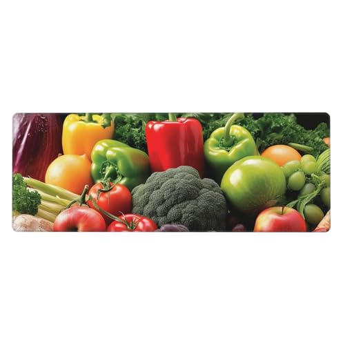 Großes Mauspad, Schreibtischunterlage, wasserdicht, für Obst und Gemüse, Gaming-Mauspad mit genähten Kanten, 80 x 30 cm, rutschfeste Schreibtischunterlage für den Schreibtisch von SDTYKHJ
