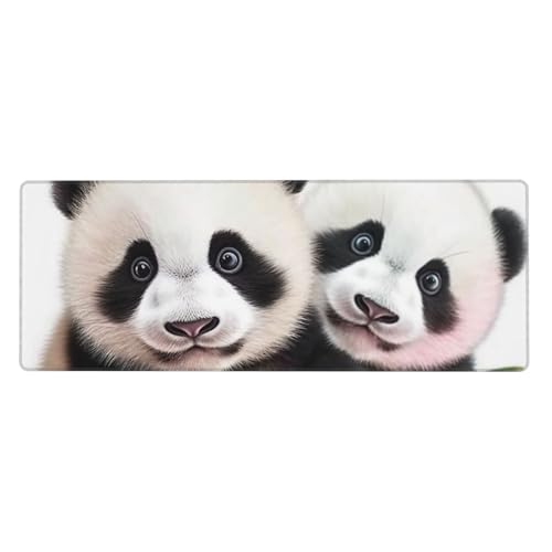 Großes Mauspad, wasserdichte Schreibtischunterlage, Baby-Pandas, Gaming-Mauspad mit genähten Kanten, 80 x 30 cm, rutschfeste Schreibtischunterlage für den Schreibtisch, Schreibunterlage für Büro von SDTYKHJ
