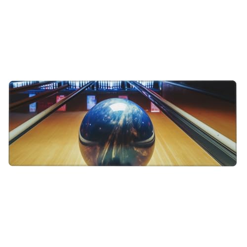 Großes Mauspad, wasserdichte Schreibtischunterlage, Bowling-Gaming-Mauspad mit genähten Kanten, 80 x 30 cm, rutschfeste Schreibtischunterlage für den Schreibtisch, Schreibunterlage für Büro von SDTYKHJ