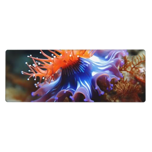 Großes Mauspad, wasserdichte Schreibtischunterlage, Nudibranch, Gaming-Mauspad mit genähten Kanten, 80 x 30 cm, rutschfeste Schreibtischunterlage für den Schreibtisch, Schreibunterlage für Büro von SDTYKHJ
