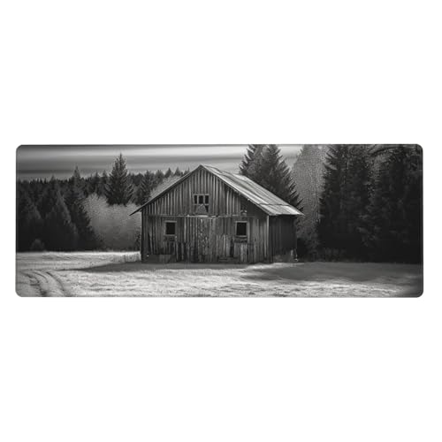 Großes Mauspad, wasserdichte Schreibtischunterlage, Scheune, Gaming-Mauspad mit genähten Kanten, 80 x 30 cm, rutschfeste Schreibtischunterlage für den Schreibtisch, Schreibunterlage für Büro von SDTYKHJ