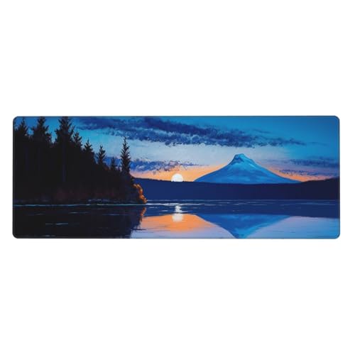 Großes Mauspad, wasserdichte Schreibtischunterlage, blauer Sonnenuntergang, Gaming-Mauspad mit genähten Kanten, 80 x 30 cm, rutschfeste Schreibtischunterlage für Schreibtisch, Schreibunterlage für Großes Mauspad, wasserdichte Schreibtischunterlage, blauer Sonnenuntergang, Gaming-Mauspad mit genähten Kanten, 80 x 30 cm, rutschfeste Schreibtischunterlage für Schreibtisch, Schreibunterlage für von SDTYKHJ