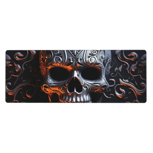 Großes Mauspad, wasserdichte Schreibtischunterlage, coole Totenkopf-Grafiken, Gaming-Mauspad mit genähten Kanten, 80 x 30 cm, rutschfeste Schreibtischunterlage für den Schreibtisch, Schreibunterlage Großes Mauspad, wasserdichte Schreibtischunterlage, coole Totenkopf-Grafiken, Gaming-Mauspad mit genähten Kanten, 80 x 30 cm, rutschfeste Schreibtischunterlage für den Schreibtisch, Schreibunterlage von SDTYKHJ
