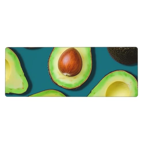 Großes Mauspad, wasserdichte Schreibtischunterlage, frische tropische Früchte, Gaming-Mauspad mit genähten Kanten, 80 x 30 cm, rutschfeste Schreibtischunterlage für den Schreibtisch, Schreibunterlage von SDTYKHJ