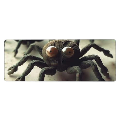 Großes Mauspad, wasserdichte Schreibtischunterlage, lustige Spinne, Gaming-Mauspad mit genähten Kanten, 80 x 30 cm, rutschfeste Schreibtischunterlage für den Schreibtisch, Schreibunterlage für Büro von SDTYKHJ