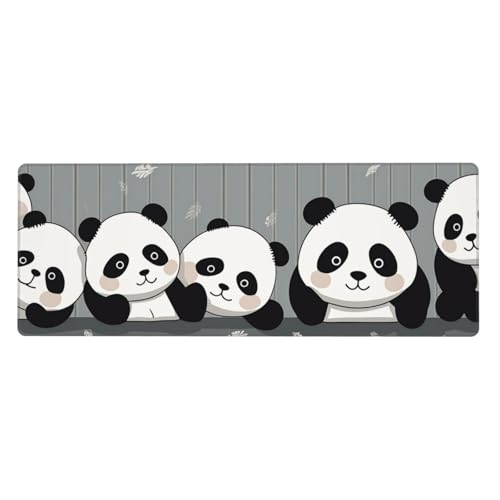 Großes Mauspad, wasserdichte Schreibtischunterlage, lustiges Baby-Panda-Gaming-Mauspad mit genähten Kanten, 80 x 30 cm, rutschfeste Schreibtischunterlage für den Schreibtisch, Schreibunterlage für von SDTYKHJ