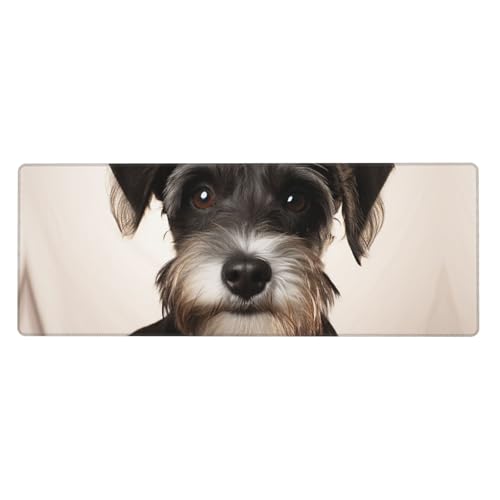 Großes Mauspad, wasserdichte Schreibtischunterlage, niedlicher Schnauzer, Gaming-Mauspad mit genähten Kanten, 80 x 30 cm, rutschfeste Schreibtischunterlage für den Schreibtisch, Schreibunterlage für Großes Mauspad, wasserdichte Schreibtischunterlage, niedlicher Schnauzer, Gaming-Mauspad mit genähten Kanten, 80 x 30 cm, rutschfeste Schreibtischunterlage für den Schreibtisch, Schreibunterlage für von SDTYKHJ