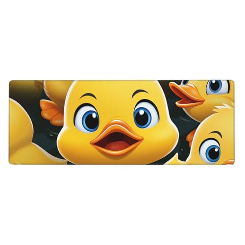 Großes Mauspad, wasserdichte Schreibtischunterlage, niedliches Enten-Tier-Gaming-Mauspad mit genähten Kanten, 80 x 30 cm, rutschfeste Schreibtischunterlage für den Schreibtisch, Schreibunterlage für von SDTYKHJ