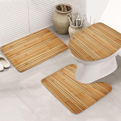 SDTYKHJ Badezimmerteppich-Set, 3-teilig, sehr saugfähig, rutschfest, Badematte, strukturiert, Fußmatten, weicher Duschvorleger, U-förmiger WC-Vorleger, WC-Deckelbezug für Badewanne, Dusche SDTYKHJ Badezimmerteppich-Set, 3-teilig, sehr saugfähig, rutschfest, Badematte, strukturiert, Fußmatten, weicher Duschvorleger, U-förmiger WC-Vorleger, WC-Deckelbezug für Badewanne, Dusche von SDTYKHJ