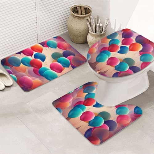 SDTYKHJ Badezimmerteppich-Set, 3-teilig, sehr saugfähig, rutschfest, Badteppich, Ballon-Bodenmatten, weicher Duschvorleger, U-förmiger Kontur-WC-Vorleger, WC-Deckelbezug für Badewanne, Dusche SDTYKHJ Badezimmerteppich-Set, 3-teilig, sehr saugfähig, rutschfest, Badteppich, Ballon-Bodenmatten, weicher Duschvorleger, U-förmiger Kontur-WC-Vorleger, WC-Deckelbezug für Badewanne, Dusche von SDTYKHJ