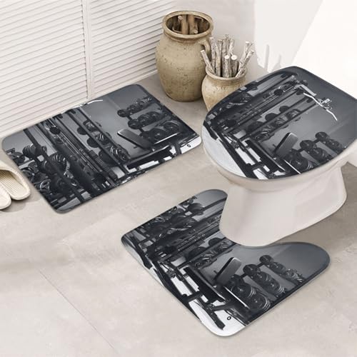 SDTYKHJ Badezimmerteppich-Set, 3-teilig, sehr saugfähig, rutschfest, Badteppich, Fitnessgeräte, Bodenmatten, weicher Duschvorleger, U-förmiger Kontur-WC-Vorleger, WC-Deckelbezug für Badewanne, Dusche SDTYKHJ Badezimmerteppich-Set, 3-teilig, sehr saugfähig, rutschfest, Badteppich, Fitnessgeräte, Bodenmatten, weicher Duschvorleger, U-förmiger Kontur-WC-Vorleger, WC-Deckelbezug für Badewanne, Dusche von SDTYKHJ
