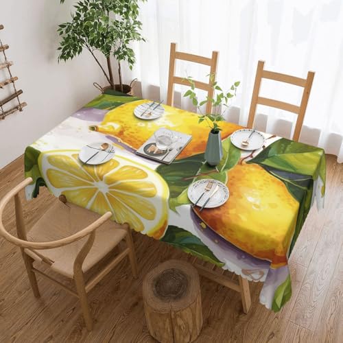 SDTYKHJ Rechteckige Tischdecke, wasserdicht, abwischbar, knitterfrei, Esstischdecke, Früchte, Zitrone, dekorative Tischdecken, 137 x 183 cm SDTYKHJ Rechteckige Tischdecke, wasserdicht, abwischbar, knitterfrei, Esstischdecke, Früchte, Zitrone, dekorative Tischdecken, 137 x 183 cm von SDTYKHJ