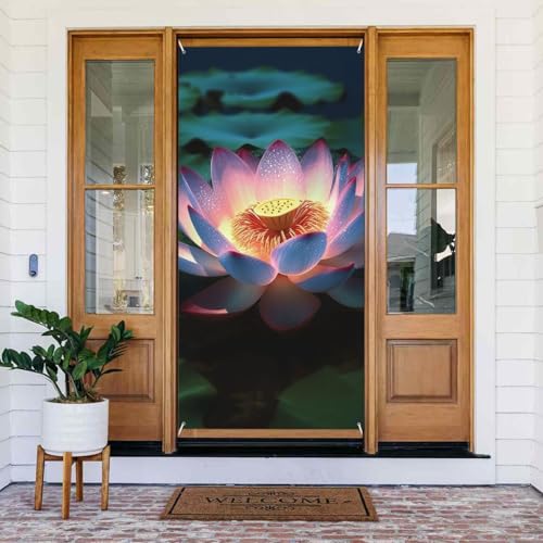Willkommens-Türabdeckung, Banner, Verdunkelung, Türvorhänge, Dekorationen, Fenstervorhang, Vorhänge, Blume, saisonales Veranda-Schild, Fotohintergrund, Wandbehang, Banner, Flagge, 180 x 80 cm von SDTYKHJ