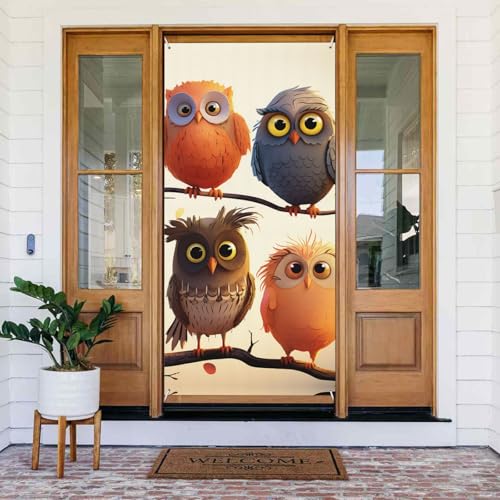 Willkommens-Türabdeckung, Banner, Verdunkelung, Türvorhänge, Dekorationen, Fenstervorhang, Vorhänge, Eulen, Vögel, saisonales Veranda-Schild, Fotohintergrund, Wandbehang, Banner, Flagge, 180 x 80 cm Willkommens-Türabdeckung, Banner, Verdunkelung, Türvorhänge, Dekorationen, Fenstervorhang, Vorhänge, Eulen, Vögel, saisonales Veranda-Schild, Fotohintergrund, Wandbehang, Banner, Flagge, 180 x 80 cm von SDTYKHJ