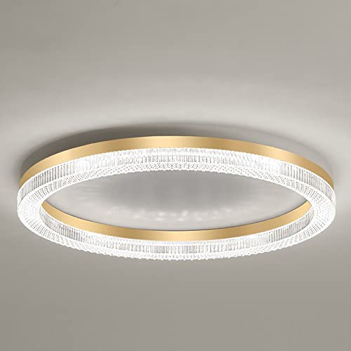 SDUYTDG 50W 1-Ring-LED-Deckenleuchten für halbbündige Montage, Flurleuchten aus Kristall, Deckenleuchte, weißes/warmes Licht, wählbare Gangleuchten, 19,7 Zoll von SDUYTDG