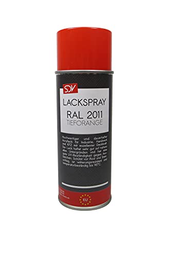 SDV Chemie Lackspray RAL 2011 TIEFORANGE seidenglanz 1x 400ml seidenglänzend Acryllack von SDV Chemie