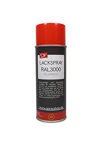 SDV Chemie Lackspray RAL 3000 FEUERROT seidenglanz 1x 400ml seidenglänzend Acryllack von SDV Chemie