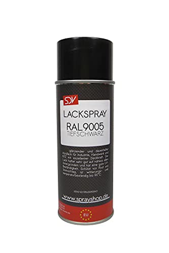 SDV Chemie Lackspray RAL 9005 schwarz glänzend 6x 400ml TIEFSCHWARZ Acryllack Autolack von SDV Chemie