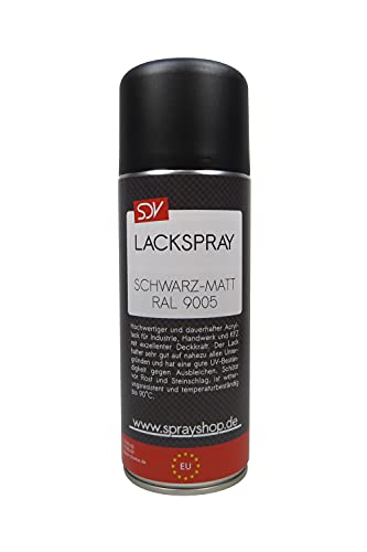 SDV Chemie Lackspray RAL 9005 schwarz matt 6x 400ml TIEFSCHWARZ Acryllack Autolack von SDV Chemie