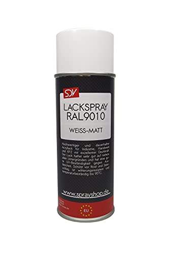SDV Chemie Lackspray RAL 9010 weiß matt 1x 400ml REINWEISS weiss Acryllack Autolack von SDV Chemie