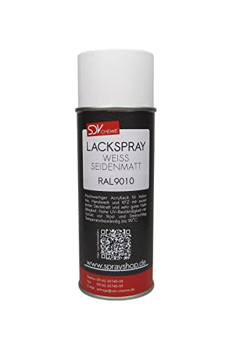 SDV Chemie Lackspray RAL 9010 weiß seidenmatt 1x 400ml REINWEISS weiss Acryllack Autolack von SDV Chemie