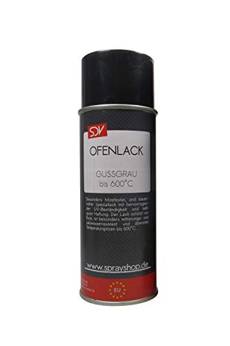 SDV Chemie Ofenlack Spray gussgrau matt bis 600°C 1x 400ml Ofenlack Kaminofenlack Thermolack von SDV Chemie