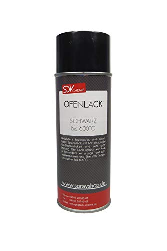 SDV Chemie Ofenlack Spray schwarz matt bis 600°C 1x 400ml Ofenlack Kaminofenlack Thermolack von SDV Chemie