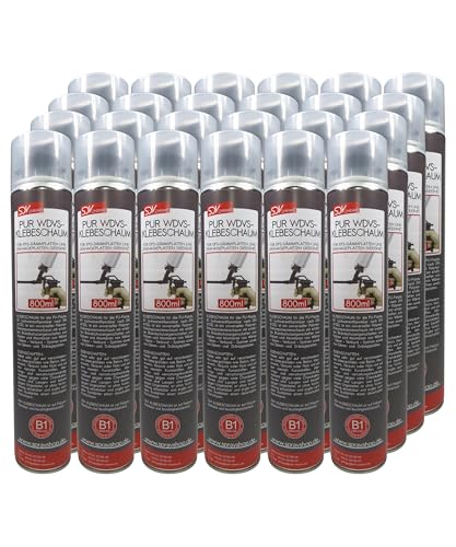 SDV Chemie PUR WDVS Klebeschaum 24x 800ml Brandstoffklasse B1 schwer entflammbar Pistolenschaum Dämmstoffkleber Dämmschaum Bauschaum SDV Chemie PUR WDVS Klebeschaum 24x 800ml Brandstoffklasse B1 schwer entflammbar Pistolenschaum Dämmstoffkleber Dämmschaum Bauschaum von SDV Chemie